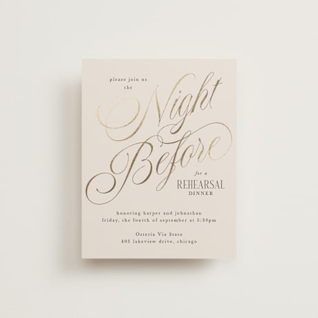 Foil-Pressed Rehearsal Dinner Cards