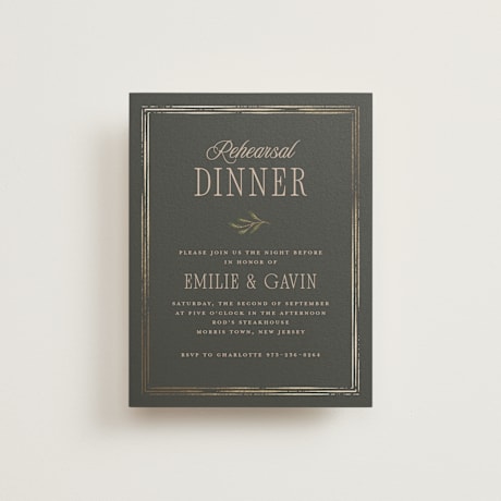 Foil-Pressed Rehearsal Dinner Cards
