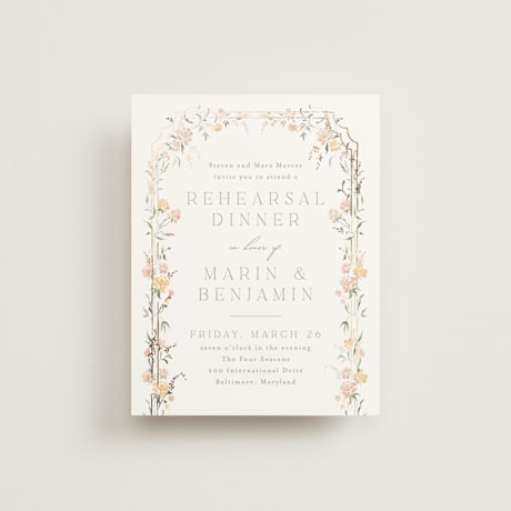 Foil-Pressed Rehearsal Dinner Cards