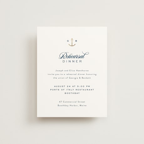 Foil-Pressed Rehearsal Dinner Cards