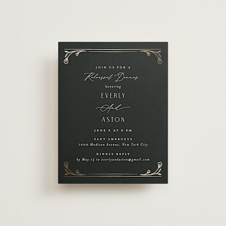 Foil-Pressed Rehearsal Dinner Cards