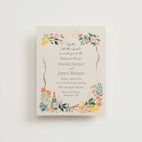 Foil-Pressed Rehearsal Dinner Cards