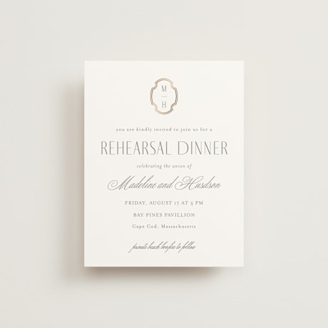 Foil-Pressed Rehearsal Dinner Cards