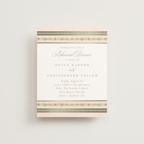 Foil-Pressed Rehearsal Dinner Cards