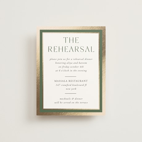 Foil-Pressed Rehearsal Dinner Cards