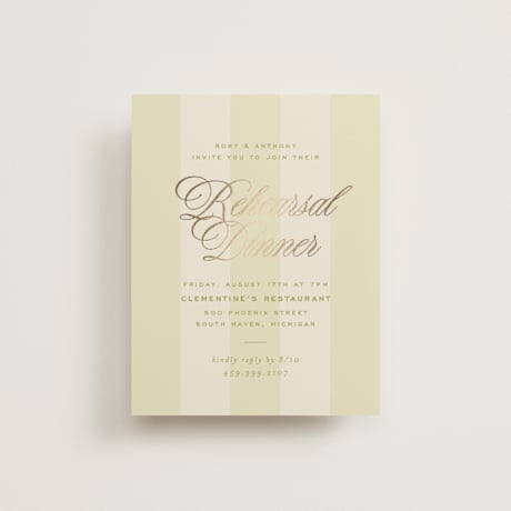 Foil-Pressed Rehearsal Dinner Cards