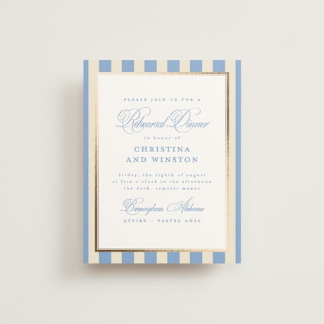 Foil-Pressed Rehearsal Dinner Cards