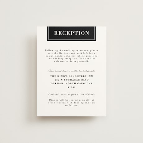 Reception Cards