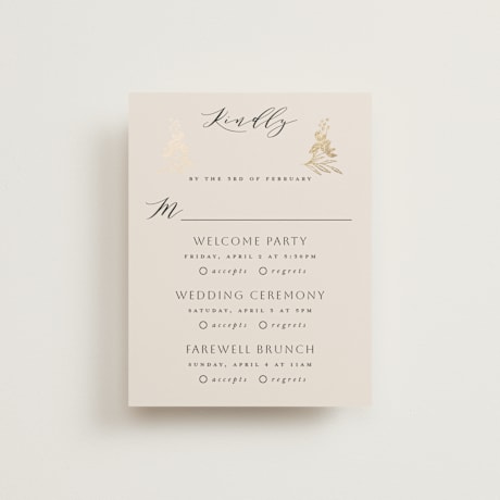 Foil-Pressed Multi-Event RSVP Cards