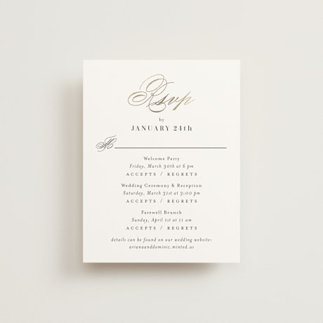 Foil-Pressed Multi-Event RSVP Cards