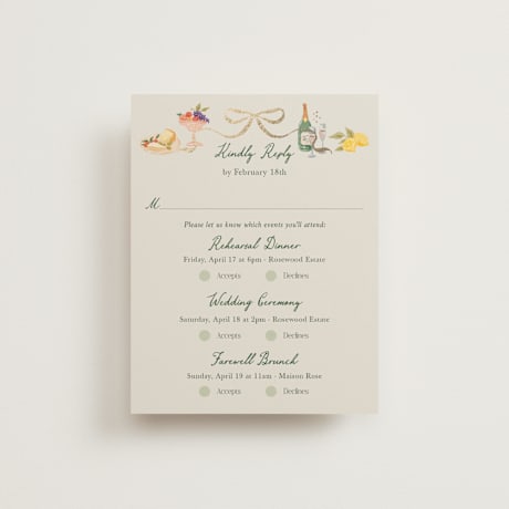 Foil-Pressed Multi-Event RSVP Cards