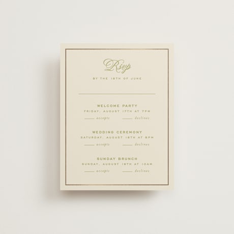 Foil-Pressed Multi-Event RSVP Cards