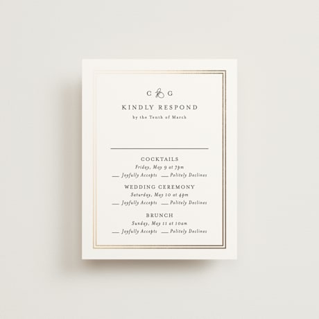 Foil-Pressed Multi-Event RSVP Cards