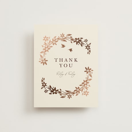 Foil-Pressed Flat Wedding Thank You Cards