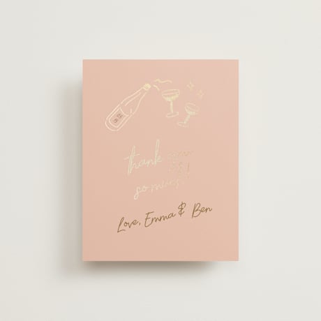 Foil-Pressed Folded Wedding Thank You Cards