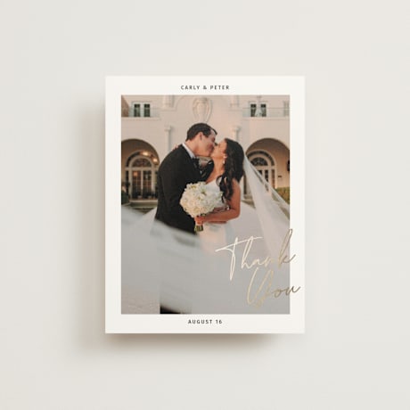 Foil-Pressed Folded Wedding Thank You Cards
