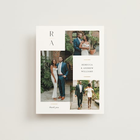 Foil-Pressed Folded Wedding Thank You Cards