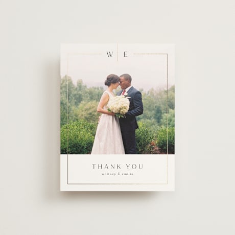 Foil-Pressed Folded Wedding Thank You Cards