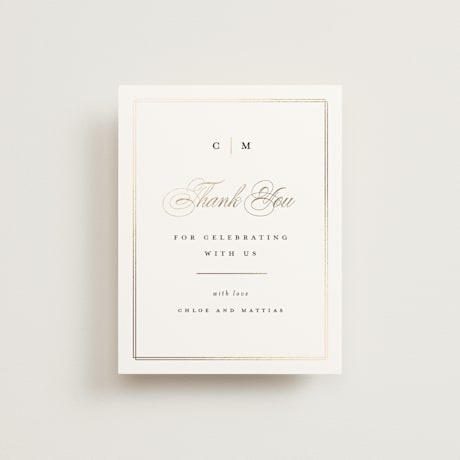 Foil-Pressed Folded Wedding Thank You Cards