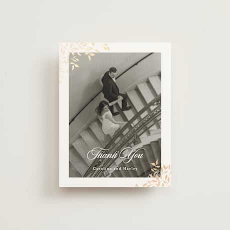 Foil-Pressed Folded Wedding Thank You Cards