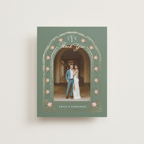 Foil-Pressed Folded Wedding Thank You Cards