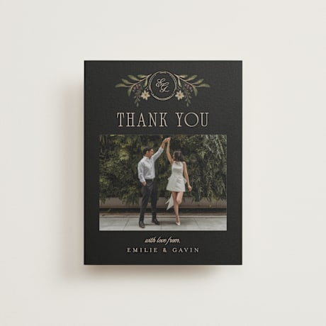 Foil-Pressed Folded Wedding Thank You Cards