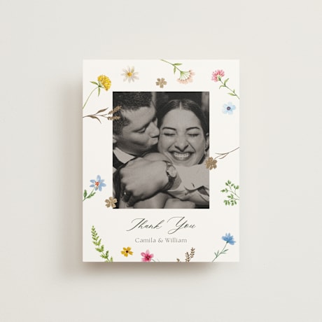Foil-Pressed Folded Wedding Thank You Cards