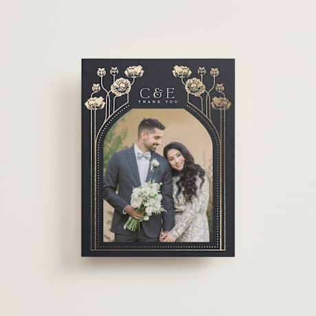 Foil-Pressed Folded Wedding Thank You Cards
