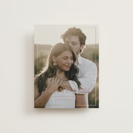 Foil-Pressed Folded Wedding Thank You Cards