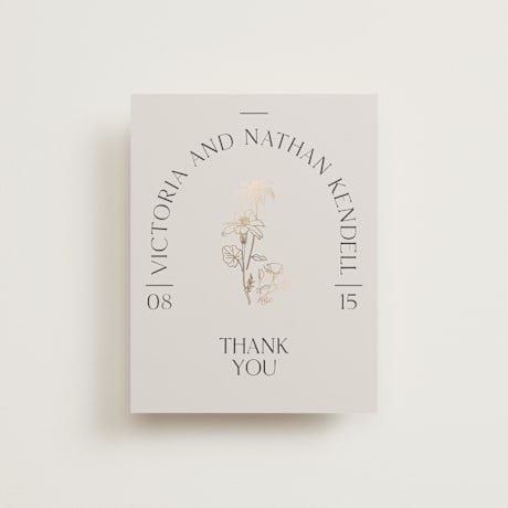 Foil-Pressed Folded Wedding Thank You Cards