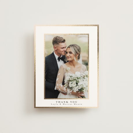Foil-Pressed Folded Wedding Thank You Cards