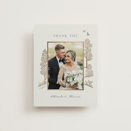 Foil-Pressed Folded Wedding Thank You Cards