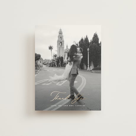 Foil-Pressed Folded Wedding Thank You Cards