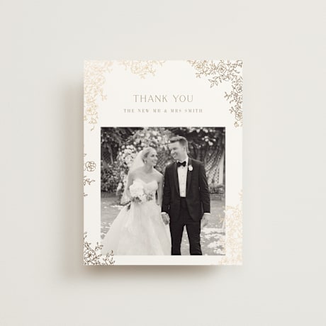 Foil-Pressed Folded Wedding Thank You Cards