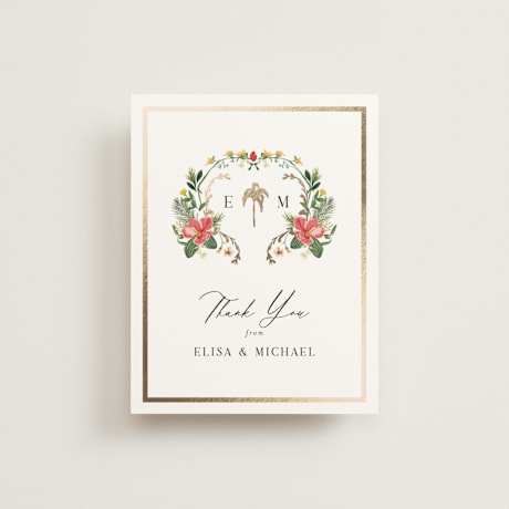 Foil-Pressed Folded Wedding Thank You Cards