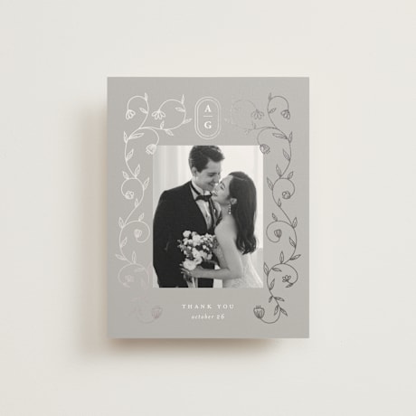 Foil-Pressed Folded Wedding Thank You Cards