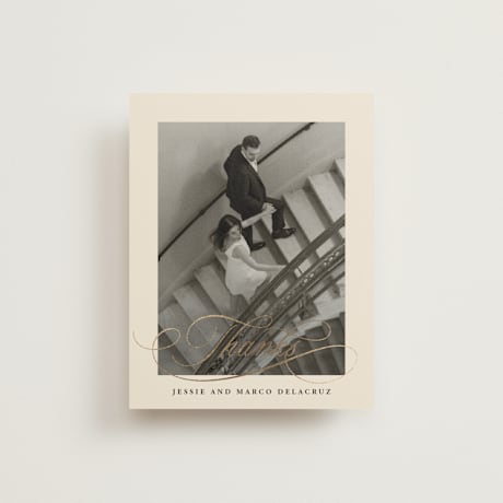 Foil-Pressed Folded Wedding Thank You Cards