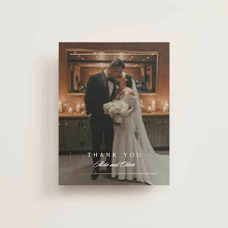 Foil-Pressed Folded Wedding Thank You Cards