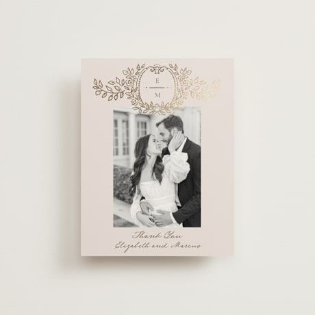Foil-Pressed Folded Wedding Thank You Cards