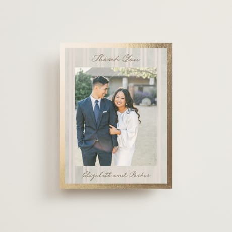 Foil-Pressed Folded Wedding Thank You Cards