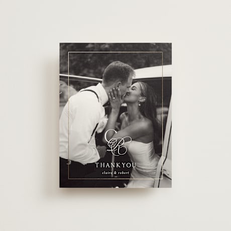 Foil-Pressed Folded Wedding Thank You Cards