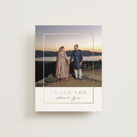 Foil-Pressed Folded Wedding Thank You Cards