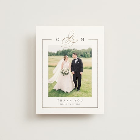 Foil-Pressed Folded Wedding Thank You Cards
