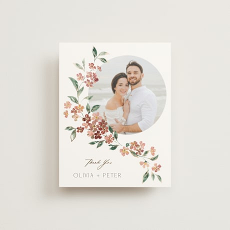 Foil-Pressed Folded Wedding Thank You Cards