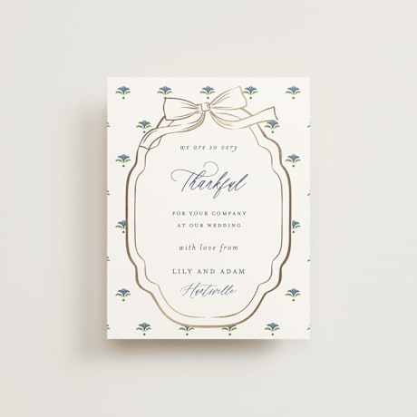 Foil-Pressed Folded Wedding Thank You Cards