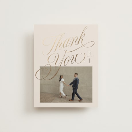 Foil-Pressed Folded Wedding Thank You Cards
