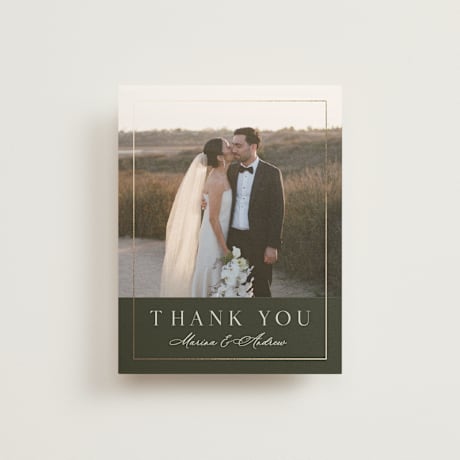 Foil-Pressed Folded Wedding Thank You Cards
