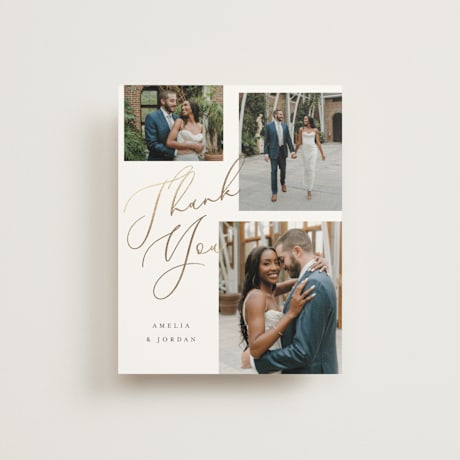 Foil-Pressed Folded Wedding Thank You Cards