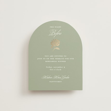 Foil-Pressed Rehearsal Dinner Cards
