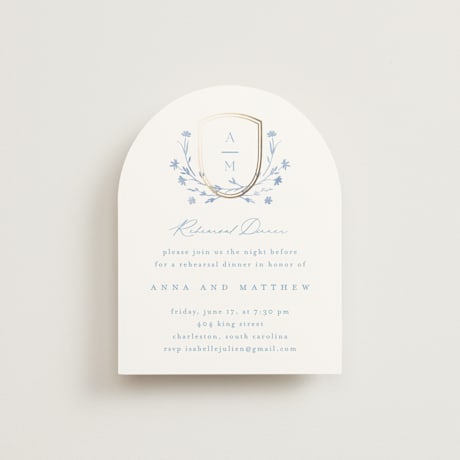 Foil-Pressed Rehearsal Dinner Cards